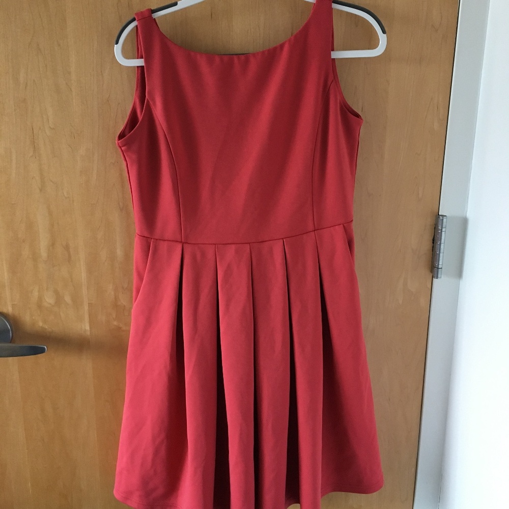 Pink-Orange Pleated Dress